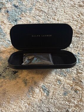 Ralph Lauren Black Hard Eyewear Case with brand new cleaning cloth